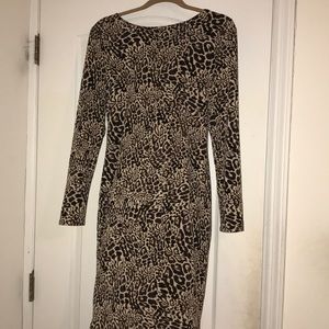 Vince Camuto Long Sleeve Leopard Print Dress